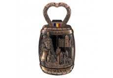Magnet metalic Bran România (deschizător de sticle) arămiu